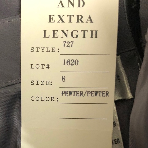 NWT BILL LEVKOFF Style #727 Pewter Gray Chiffon One-Shoulder Formal Dress Size 8 - Picture 9 of 11